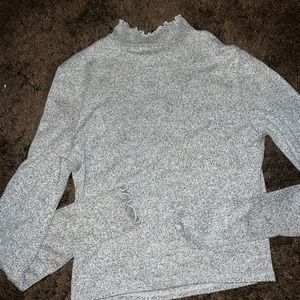 pacsun super soft grey turtle neck with a ruffle! size medium